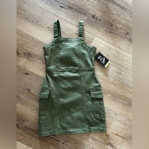 Girls Army Green Denim Art Class Cargo Dress S 6/7